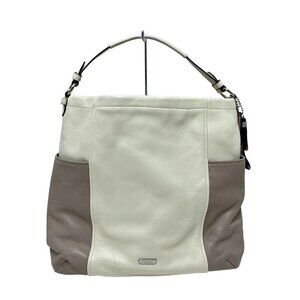 Auth COACH Park Color Block Hobo F31304 White Gray Leather - Handbag